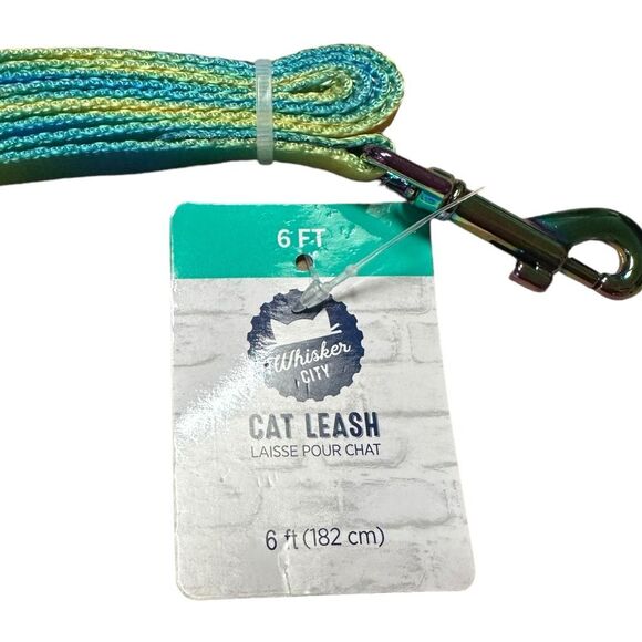 Whisker‎ City Cat Kitten Leash Blue Yellow Green Ombre 6 FT - Picture 3 of 3